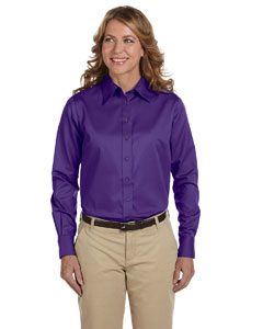 Ladies  Long-Sleeve Twil`Shirt with Stain-Release